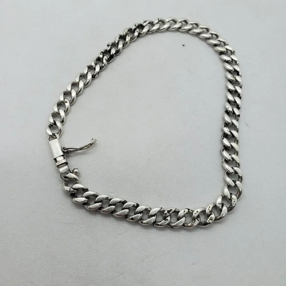 Sterling Silver Men's or Women's Cuban Bracelet 9
